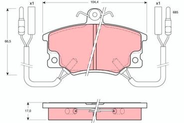 Front Disc Brake Pad Set (GDB457), Alfa / Fiat / Lancia